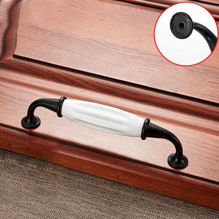 5 PCS 5025_128 Black and White Ceramic Closet Cabinet Handle Pitch: 128mm