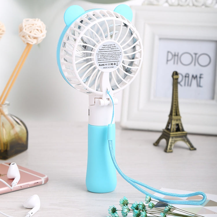 SEMA Portable Bear Shaped USB Rechargeable 3 Speeds Folding Cooling Handheld Personal Fan with LED Light
