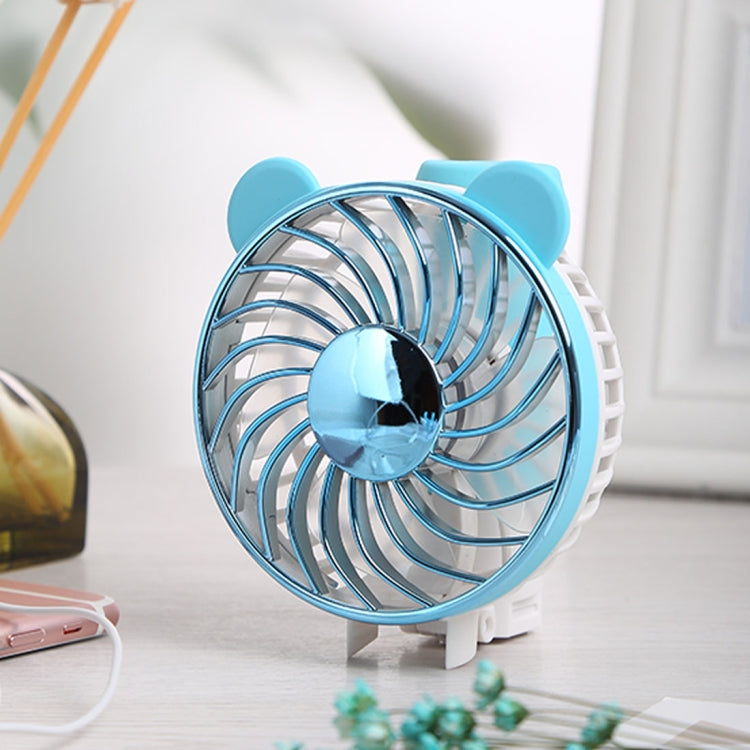 SEMA Portable Bear Shaped USB Rechargeable 3 Speeds Folding Cooling Handheld Personal Fan with LED Light