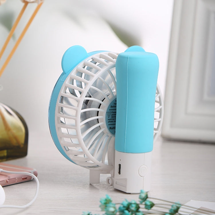 SEMA Portable Bear Shaped USB Rechargeable 3 Speeds Folding Cooling Handheld Personal Fan with LED Light