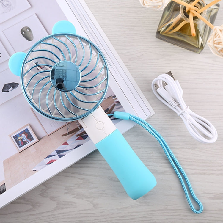 SEMA Portable Bear Shaped USB Rechargeable 3 Speeds Folding Cooling Handheld Personal Fan with LED Light
