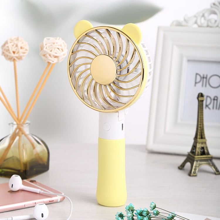SEMA Portable Bear Shaped USB Rechargeable 3 Speeds Folding Cooling Handheld Personal Fan with LED Light