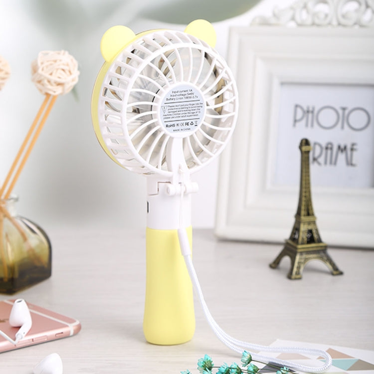 SEMA Portable Bear Shaped USB Rechargeable 3 Speeds Folding Cooling Handheld Personal Fan with LED Light
