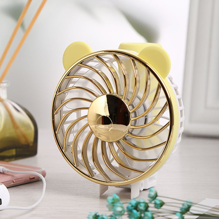 SEMA Portable Bear Shaped USB Rechargeable 3 Speeds Folding Cooling Handheld Personal Fan with LED Light
