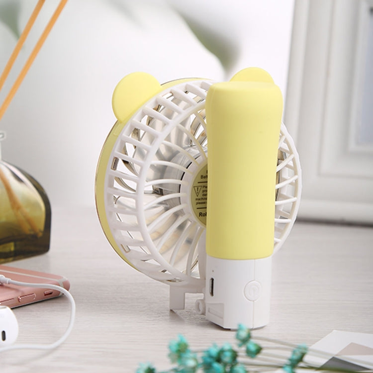 SEMA Portable Bear Shaped USB Rechargeable 3 Speeds Folding Cooling Handheld Personal Fan with LED Light