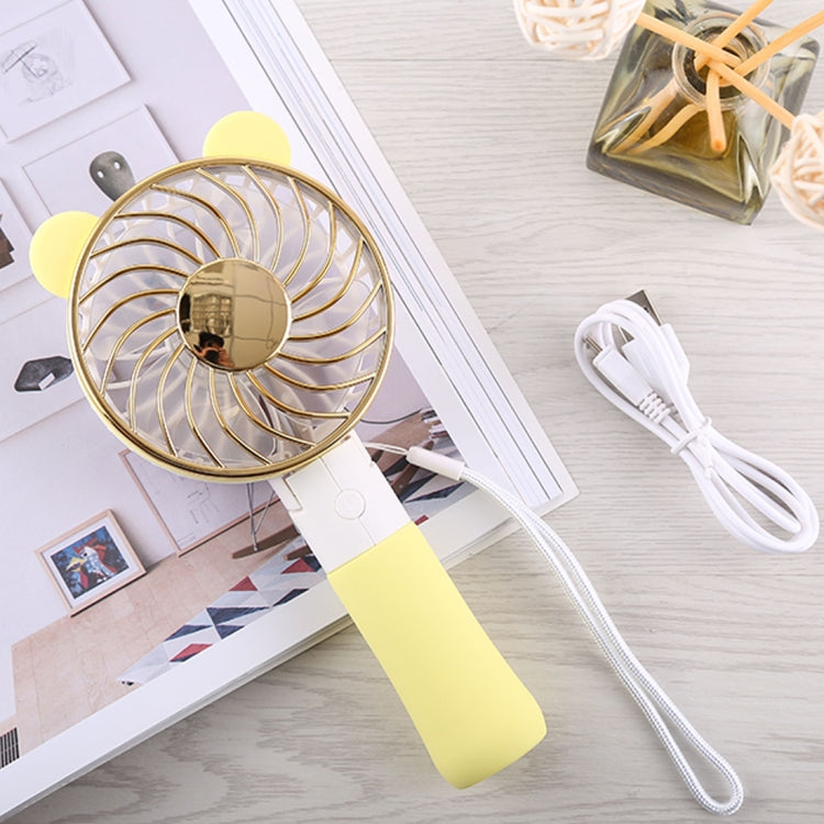 SEMA Portable Bear Shaped USB Rechargeable 3 Speeds Folding Cooling Handheld Personal Fan with LED Light