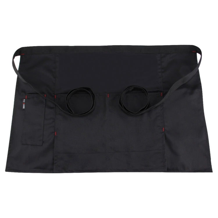 Simple Style Unisex Chef Waiter Barista Half Apron(Black)