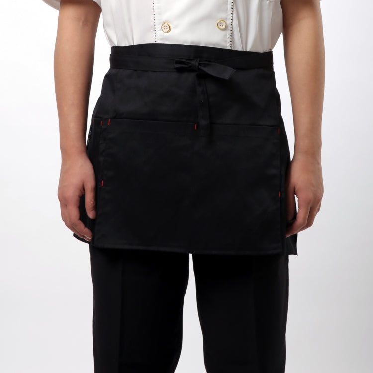 Simple Style Unisex Chef Waiter Barista Half Apron(Black)