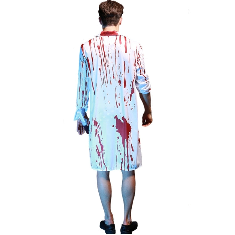 Halloween Party Bloody Horror Male Doctor Cosplay Masquerade Clothing with Stethoscope, Chest: 100-120cm, Waistline: 100-120cm, Sleeve Length: 58cm, Total Length: 108cm