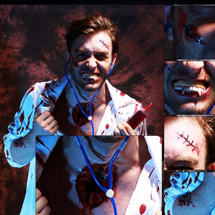 Halloween Party Bloody Horror Male Doctor Cosplay Masquerade Clothing with Stethoscope, Chest: 100-120cm, Waistline: 100-120cm, Sleeve Length: 58cm, Total Length: 108cm