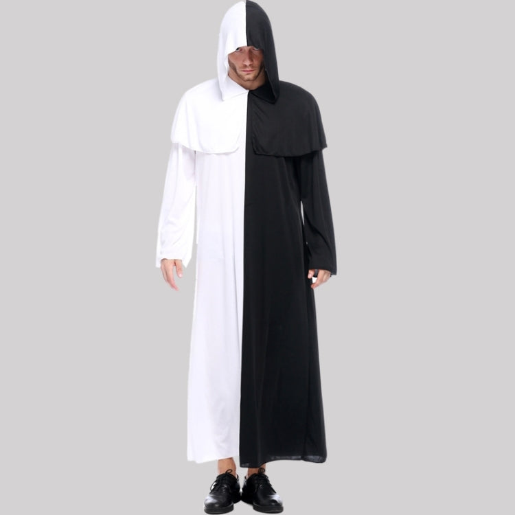 Halloween Outfit Black and White Impermanence Ghost Cosplay Costume for Men, Total Length: 140cm