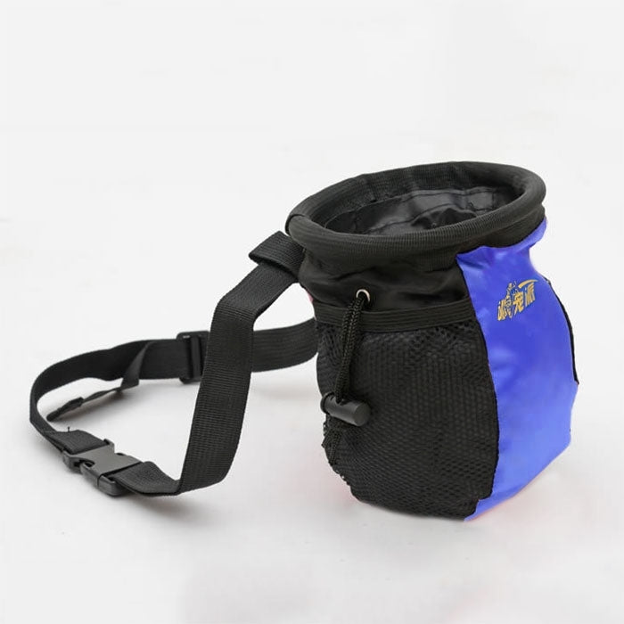 Dog Pet Training Food Treat Pouch Bag Dispenser Snack Reward Waist Bag(Blue)