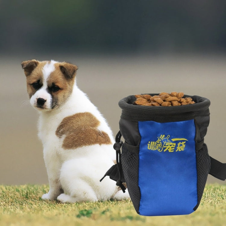 Dog Pet Training Food Treat Pouch Bag Dispenser Snack Reward Waist Bag(Blue)