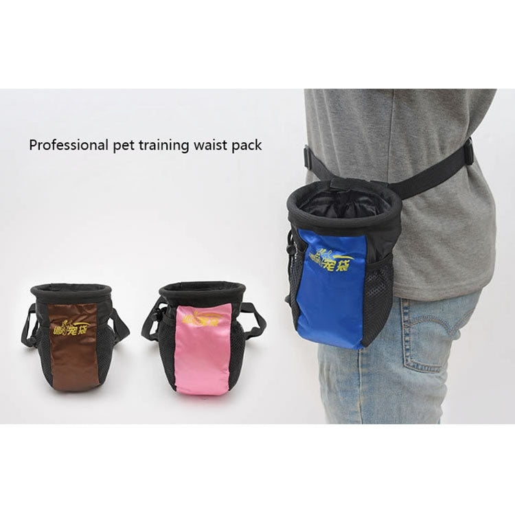 Dog Pet Training Food Treat Pouch Bag Dispenser Snack Reward Waist Bag(Blue)