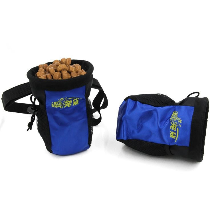 Dog Pet Training Food Treat Pouch Bag Dispenser Snack Reward Waist Bag(Blue)