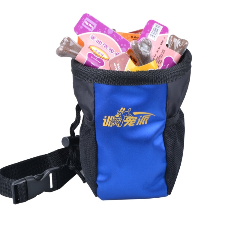 Dog Pet Training Food Treat Pouch Bag Dispenser Snack Reward Waist Bag(Blue)