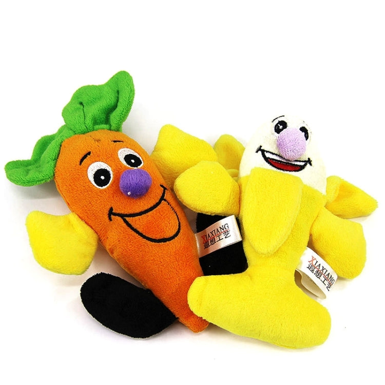 3 PCS Pet Supplies Cat and Dog Cartoon Fruit Wear-resistant Interactive Cute Sounding Plush Toy, Random Delivery