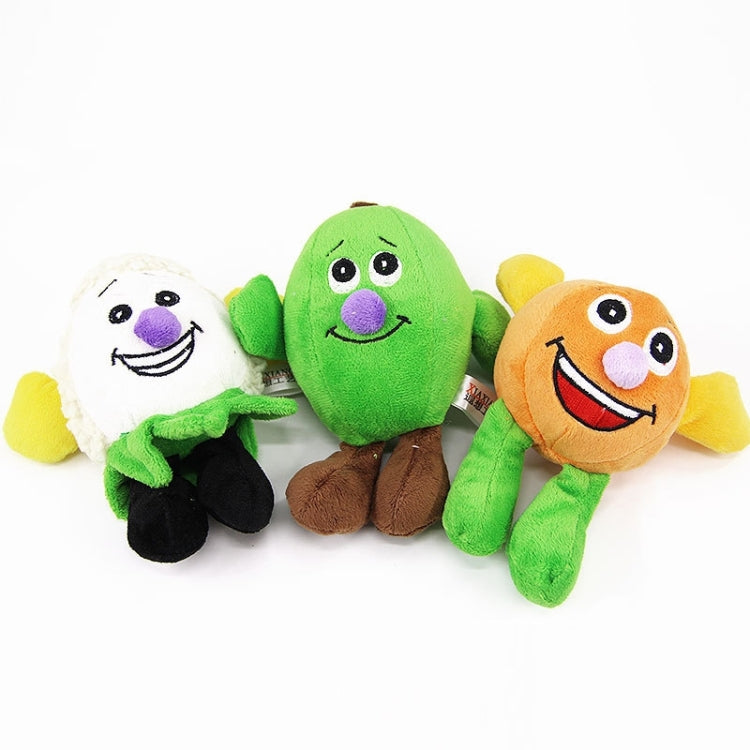 3 PCS Pet Supplies Cat and Dog Cartoon Fruit Wear-resistant Interactive Cute Sounding Plush Toy, Random Delivery