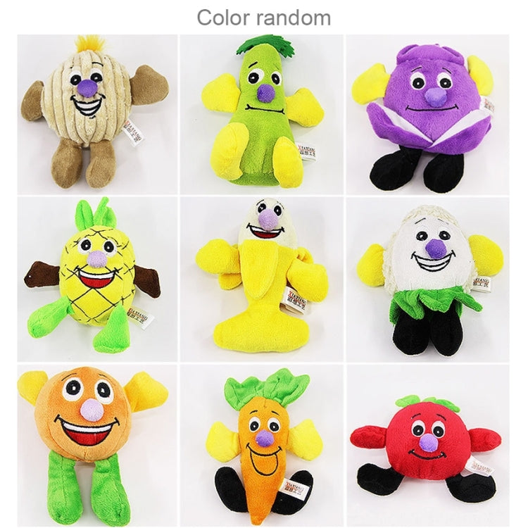3 PCS Pet Supplies Cat and Dog Cartoon Fruit Wear-resistant Interactive Cute Sounding Plush Toy, Random Delivery