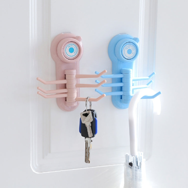 5 PCS Creative Multi-function 6 Claws Powerful Suction Cup Seamless Wall Hanging Hook for Kitchen, Bathroom, Random Color Delivery