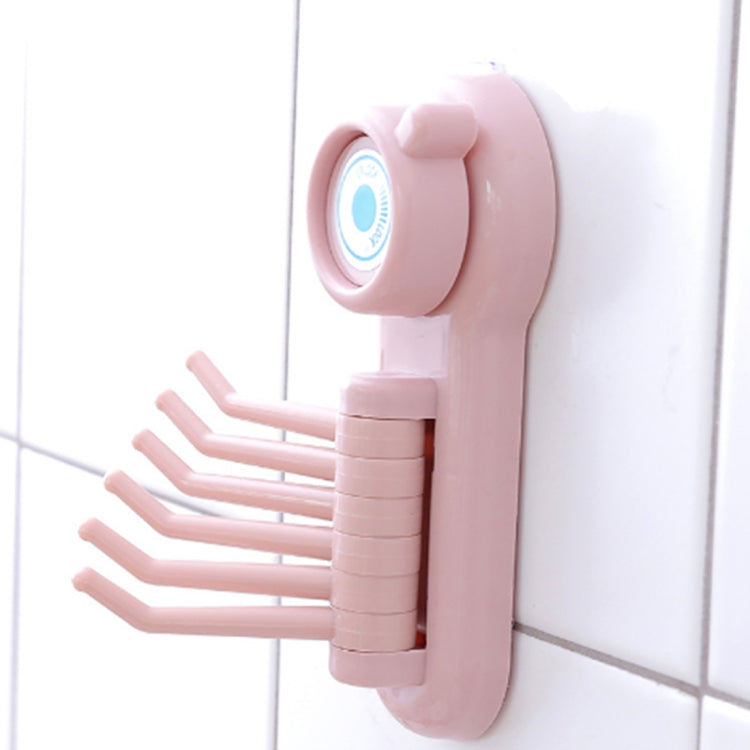 5 PCS Creative Multi-function 6 Claws Powerful Suction Cup Seamless Wall Hanging Hook for Kitchen, Bathroom, Random Color Delivery