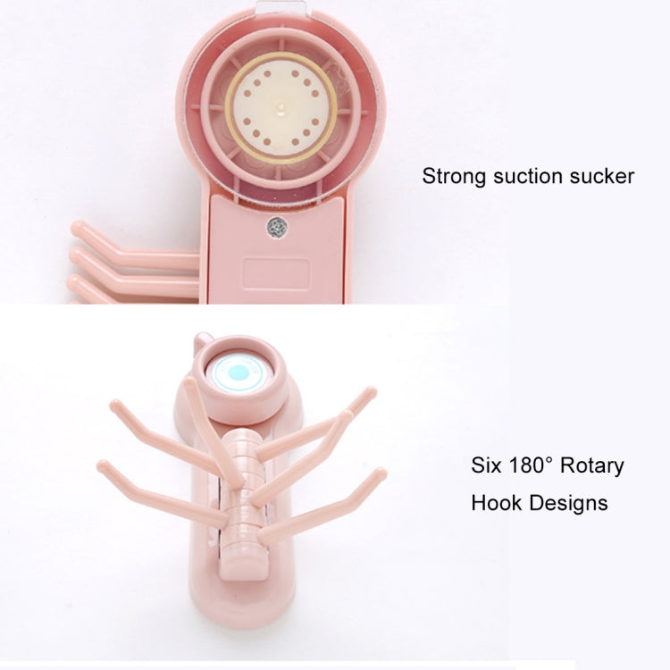5 PCS Creative Multi-function 6 Claws Powerful Suction Cup Seamless Wall Hanging Hook for Kitchen, Bathroom, Random Color Delivery
