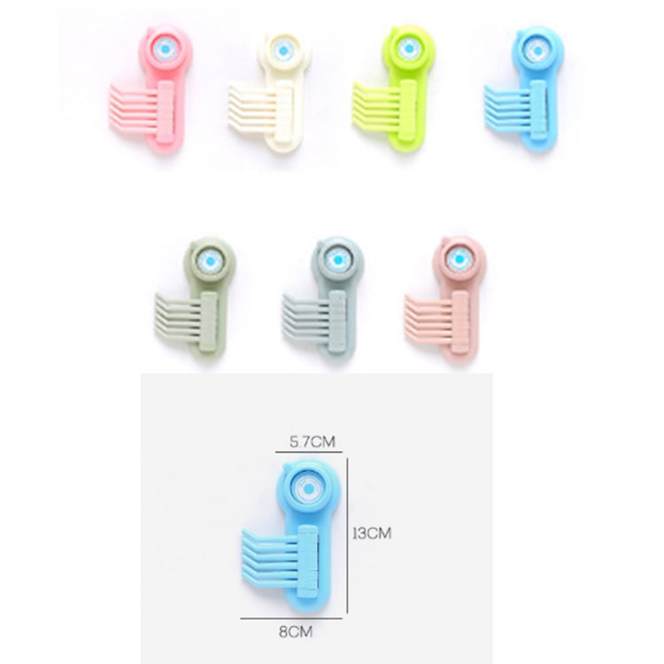 5 PCS Creative Multi-function 6 Claws Powerful Suction Cup Seamless Wall Hanging Hook for Kitchen, Bathroom, Random Color Delivery