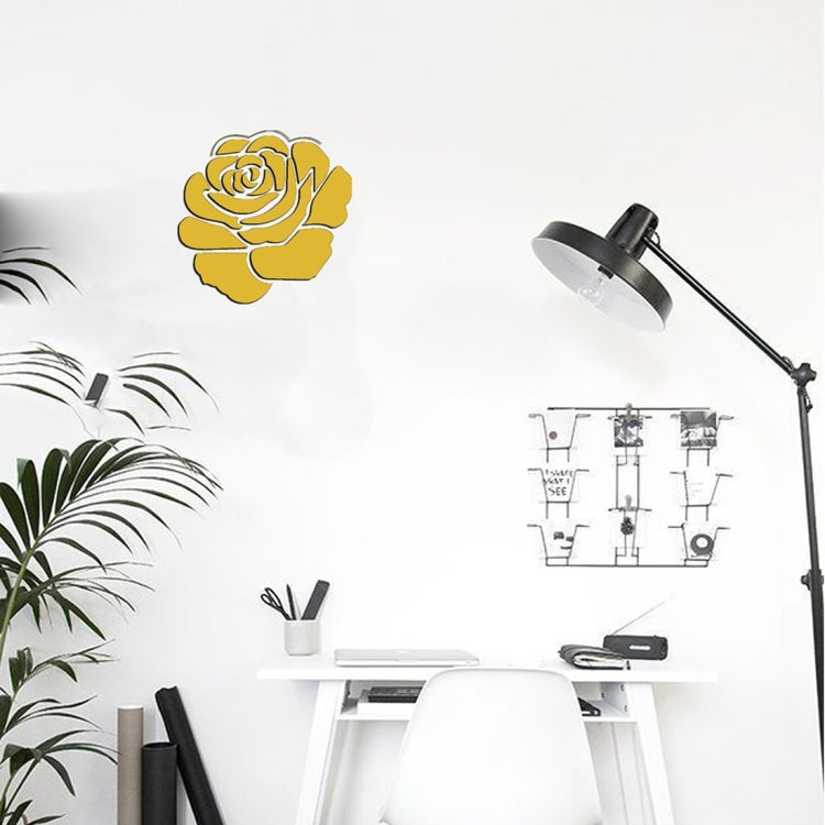 3D Flower Pattern Mirror Acrylic Wall Stickers Creative Home Living Room Wall Sticker Decor,Size:22*22cm