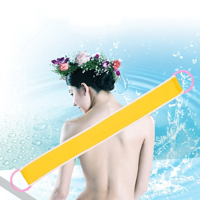 2 PCS Fashion Pull Back Bath Towel Thickening Double Strip Strongly Avoid Rubbing Bath Sponge,Random Color Delivery