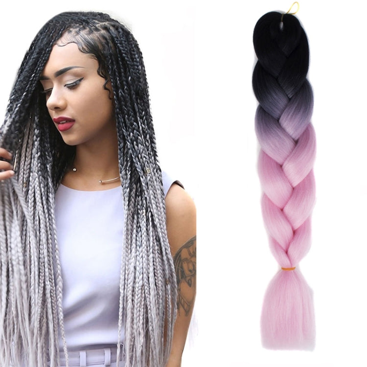 Fashion Color Gradient Individual Braid Wigs Chemical Fiber Big Braids, Length: 60cm
