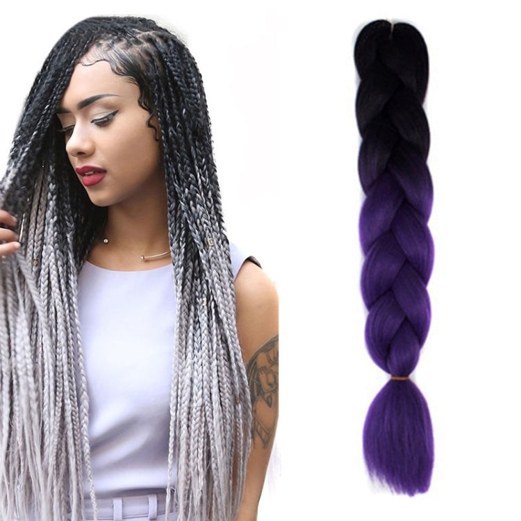 Fashion Color Gradient Individual Braid Wigs Chemical Fiber Big Braids, Length: 60cm