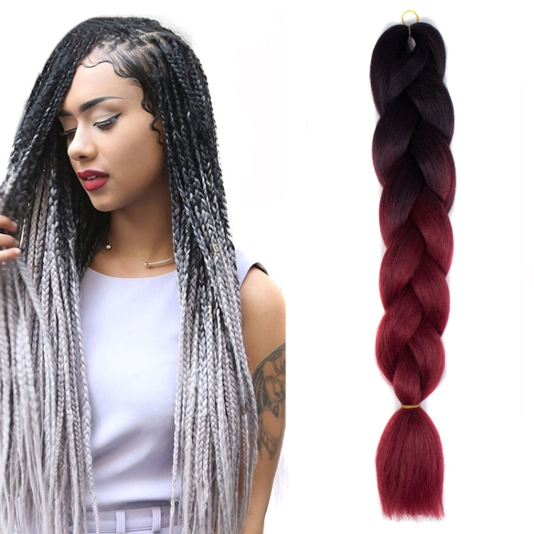 Fashion Color Gradient Individual Braid Wigs Chemical Fiber Big Braids, Length: 60cm