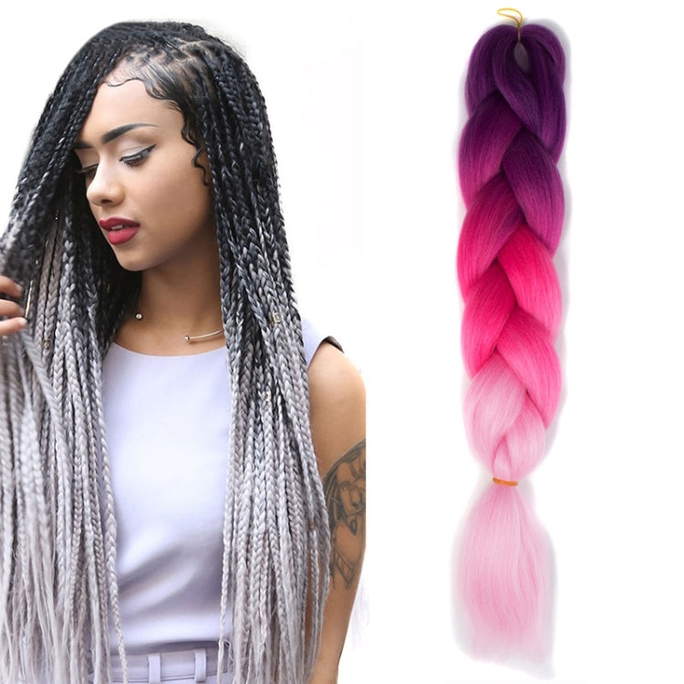 Fashion Color Gradient Individual Braid Wigs Chemical Fiber Big Braids, Length: 60cm