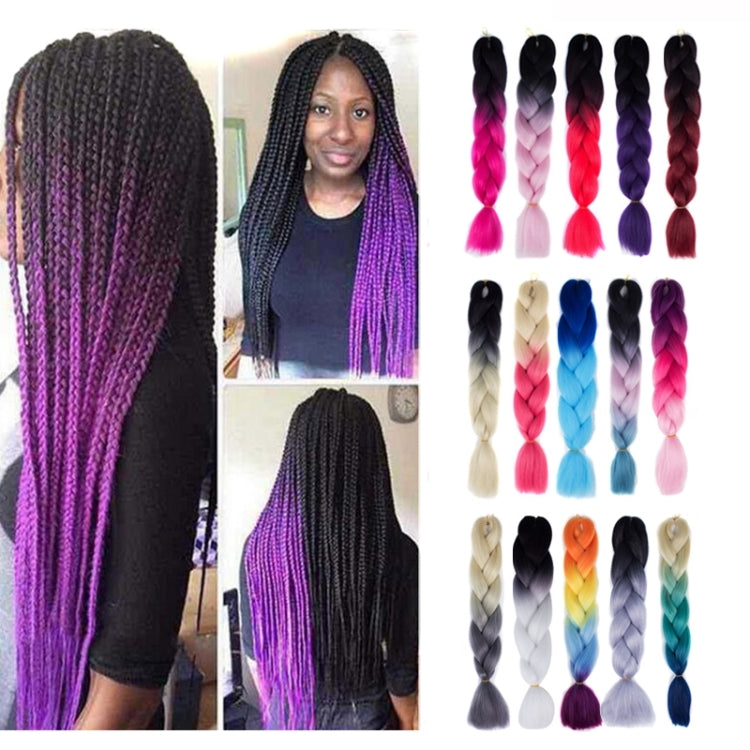 Fashion Color Gradient Individual Braid Wigs Chemical Fiber Big Braids, Length: 60cm
