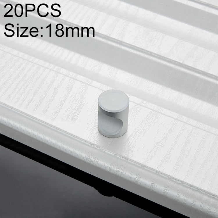 20 PCS 2102 Space Aluminum Light Single Hole Arc Cabinet Handle (Matte)