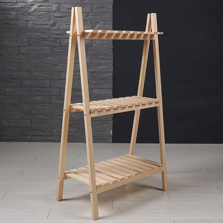 Solid Wood Folding Multi-layer Flower Plate Storage Shelves Shoe Rack, Size: 90x50x30cm