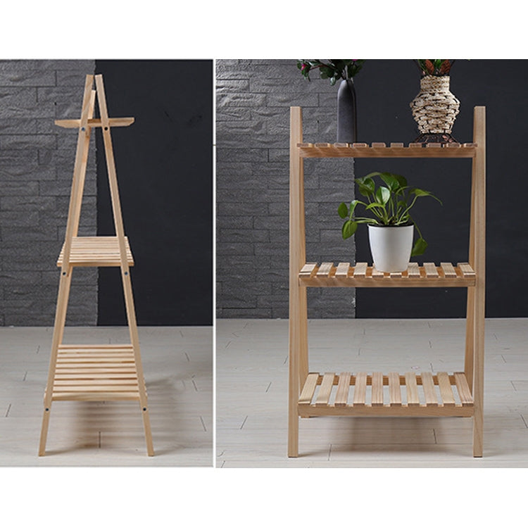 Solid Wood Folding Multi-layer Flower Plate Storage Shelves Shoe Rack, Size: 90x50x30cm