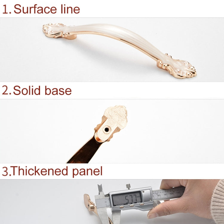 10 PCS 6032B_96 White Amber Paint Closet Cabinet Handle Pitch: 96mm
