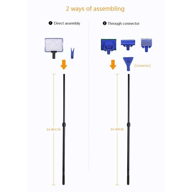 5 in 1 Multi-functional 54-80cm Adjustable Fish Tank Cleaning Tool Set