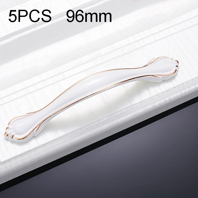 5 PCS 6588-96 Cabinet Wardrobe Drawer Zinc Alloy Handle (White)