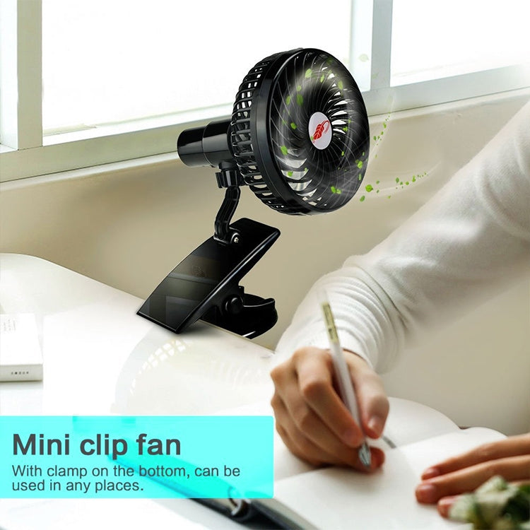 GONGTIAN F10 Portable 2 in 1 Desktop Handheld USB Rechargeable Fans with Cip Holder, Three Ranges Speed Wind Adjustment, Size: 18.7cm x 11.7cm x 12cm