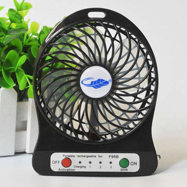 GONGTIAN F95B Portable USB Rechargeable Fans, Three Ranges Speed Wind Adjustment + One Range LED Light Adjustment, Size: 14cm x 10.6cm x 4.2cm