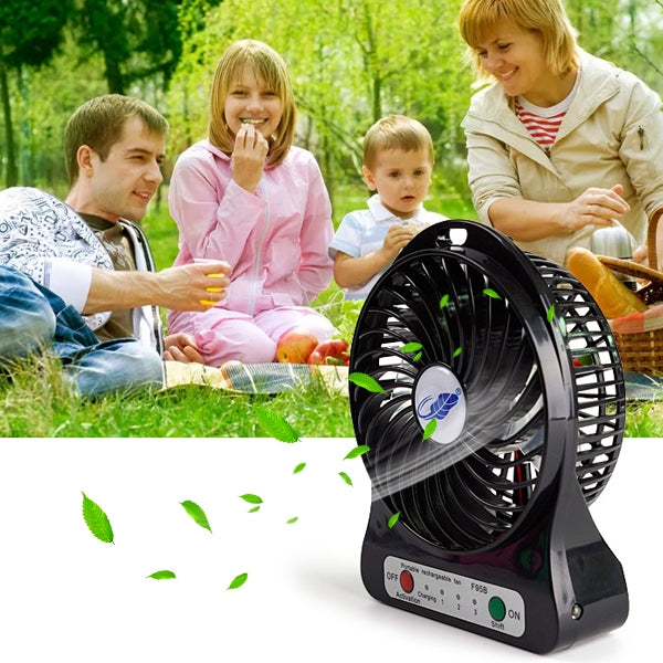 GONGTIAN F95B Portable USB Rechargeable Fans, Three Ranges Speed Wind Adjustment + One Range LED Light Adjustment, Size: 14cm x 10.6cm x 4.2cm