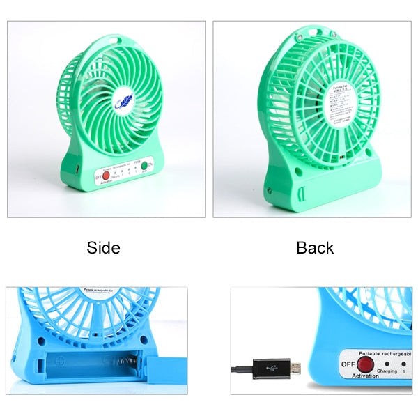 GONGTIAN F95B Portable USB Rechargeable Fans, Three Ranges Speed Wind Adjustment + One Range LED Light Adjustment, Size: 14cm x 10.6cm x 4.2cm