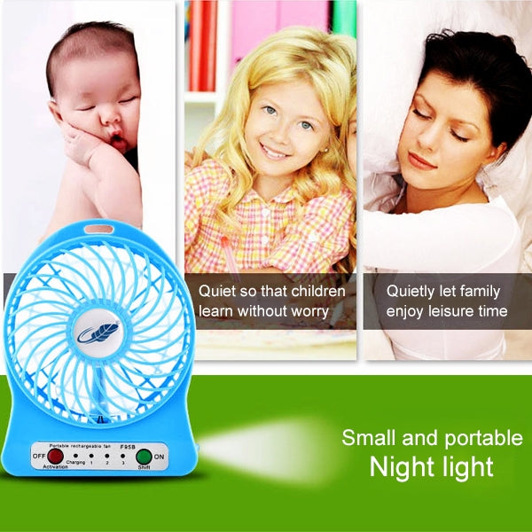 GONGTIAN F95B Portable USB Rechargeable Fans, Three Ranges Speed Wind Adjustment + One Range LED Light Adjustment, Size: 14cm x 10.6cm x 4.2cm