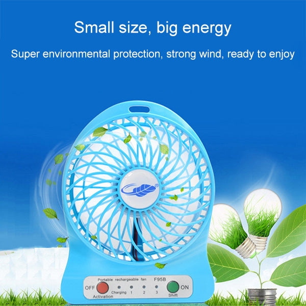 GONGTIAN F95B Portable USB Rechargeable Fans, Three Ranges Speed Wind Adjustment + One Range LED Light Adjustment, Size: 14cm x 10.6cm x 4.2cm