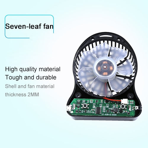 GONGTIAN F928S Portable USB Rechargeable Fans, Three Ranges Speed Wind Adjustment + One Range LED Light Adjustment, Size: 12.3cm x 9.6cm x 3.5cm
