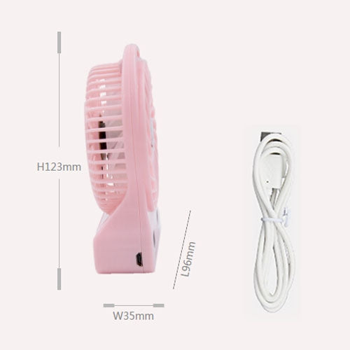GONGTIAN F928S Portable USB Rechargeable Fans, Three Ranges Speed Wind Adjustment + One Range LED Light Adjustment, Size: 12.3cm x 9.6cm x 3.5cm
