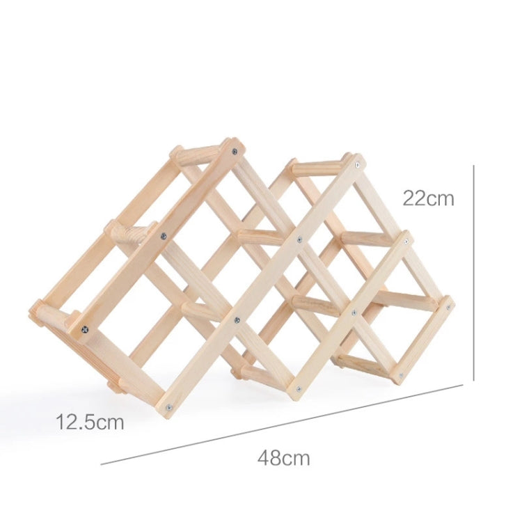 6 Bottles Racks Foldable Wine Stand Wooden Wine Holder Kitchen Bar Display Shelf(Wood)
