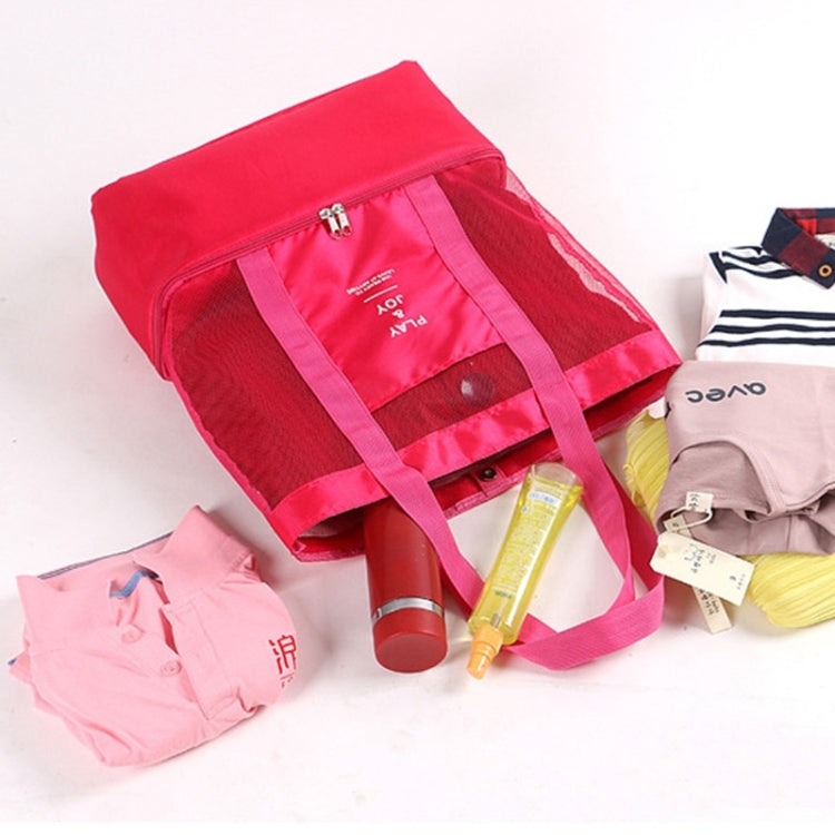 Portable Double Layer Mesh Sport Duffel Beach Picnic Shoulder Storage Bag Handbag